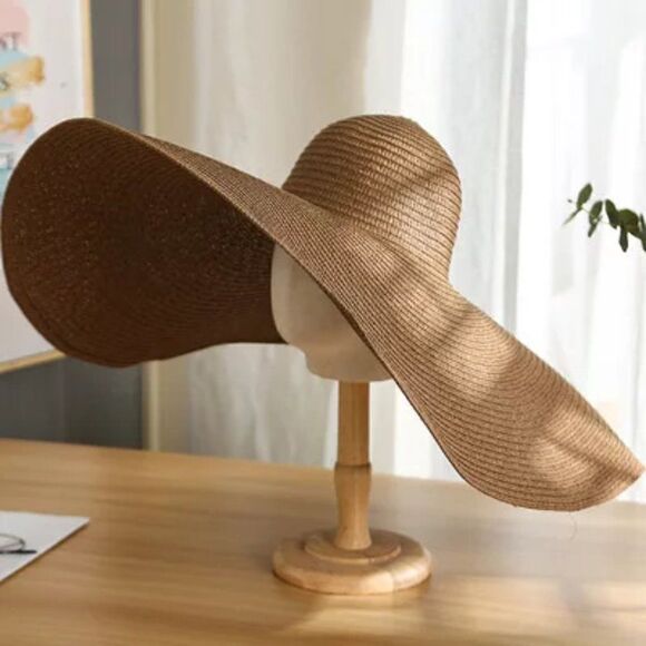 Oversized Floppy Straw Hat Available in 8 Colors main image 6